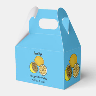 Lemon cartoon illustration favor box