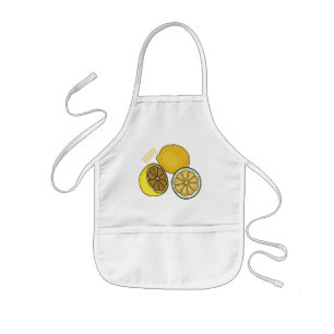 Lemon cartoon illustration kids apron