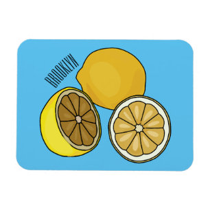 Lemon cartoon illustration magnet