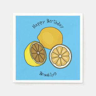 Lemon cartoon illustration napkin