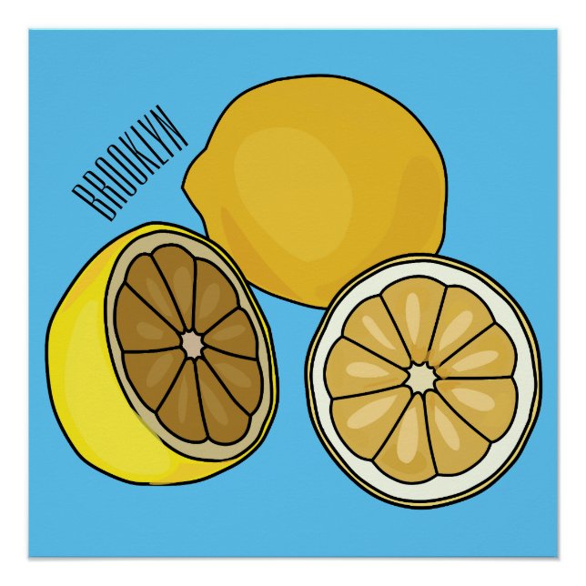 Lemon cartoon illustration poster (Front)