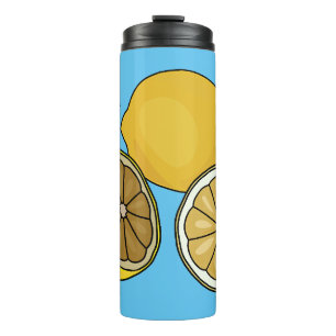 Lemon cartoon illustration thermal tumbler