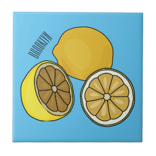 Lemon cartoon illustration tile