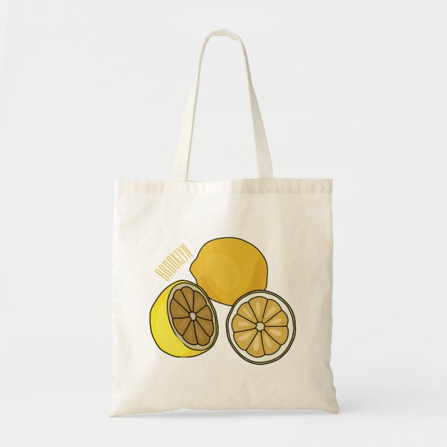 Lemon cartoon illustration tote bag (Front)