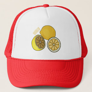 Lemon cartoon illustration trucker hat
