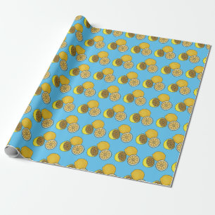 Lemon cartoon illustration wrapping paper