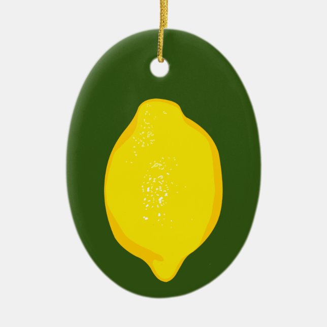 Lemon Ceramic Ornament (Front)