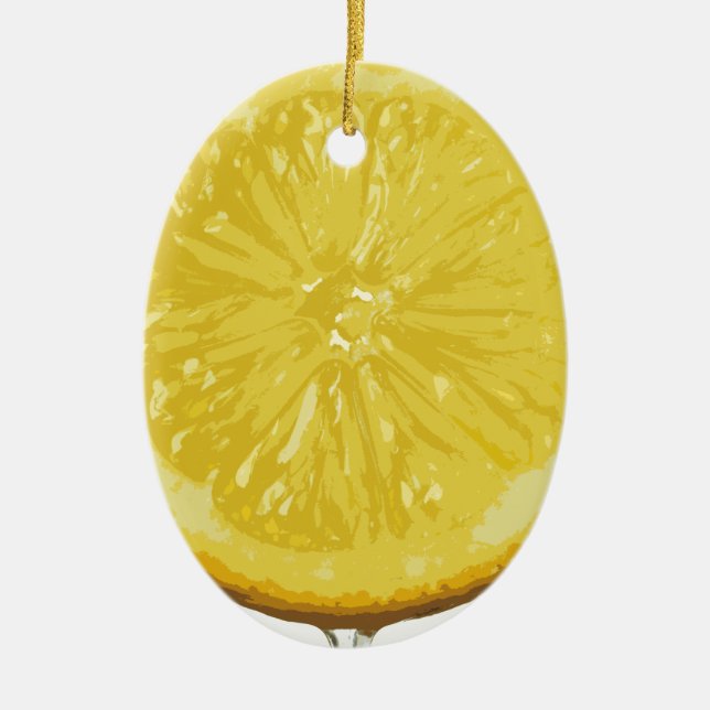 Lemon Ceramic Ornament (Front)