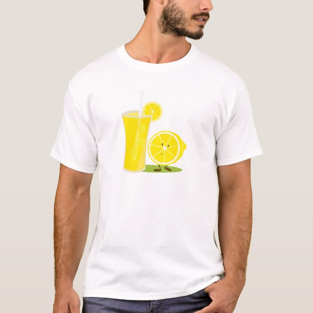 Lemon character standing next to lemonade T-Shirt (Front)