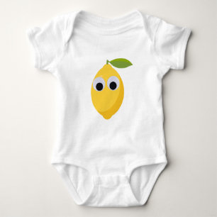 Lemon Character, sweet fruit with googly eyes   Baby Bodysuit