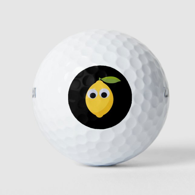 Lemon Character, sweet fruit with googly eyes   Golf Balls (Front)