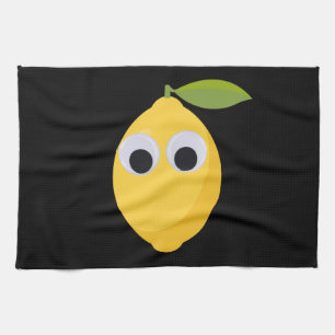 Lemon Character, sweet fruit with googly eyes   Kitchen Towel