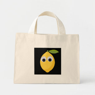 Lemon Character, sweet fruit with googly eyes Mini Tote Bag