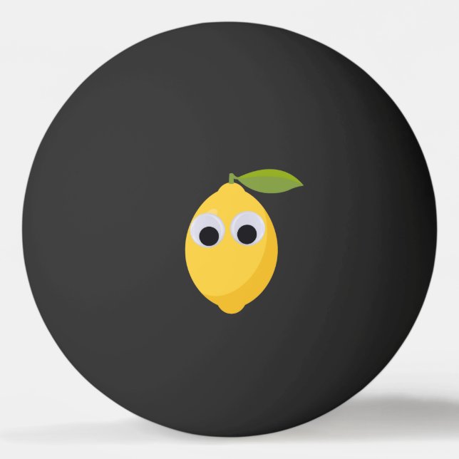 Lemon Character, sweet fruit with googly eyes   Ping Pong Ball (Front)