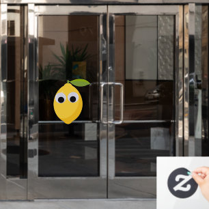 Lemon Character, sweet fruit with googly eyes Window Cling
