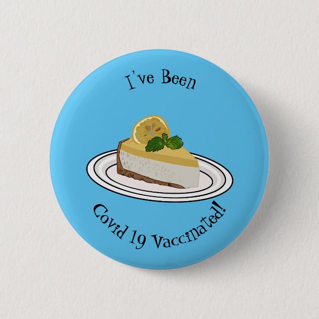 Lemon cheesecake cartoon illustration 2 inch round button (Front)