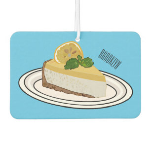 Lemon cheesecake cartoon illustration air freshener