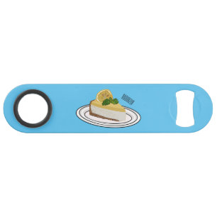 Lemon cheesecake cartoon illustration bar key