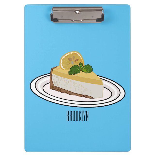 Lemon cheesecake cartoon illustration  clipboard (Front)