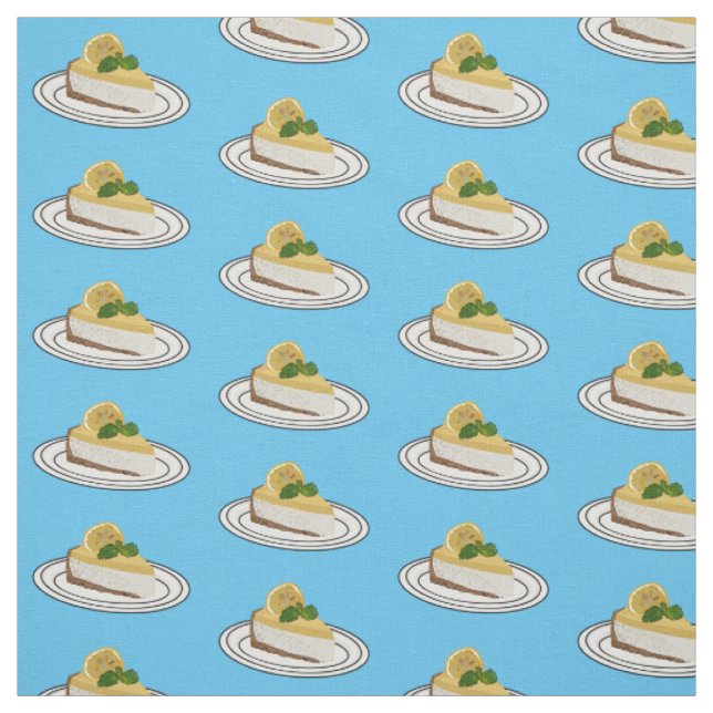 Lemon cheesecake cartoon illustration  fabric (Swatch)