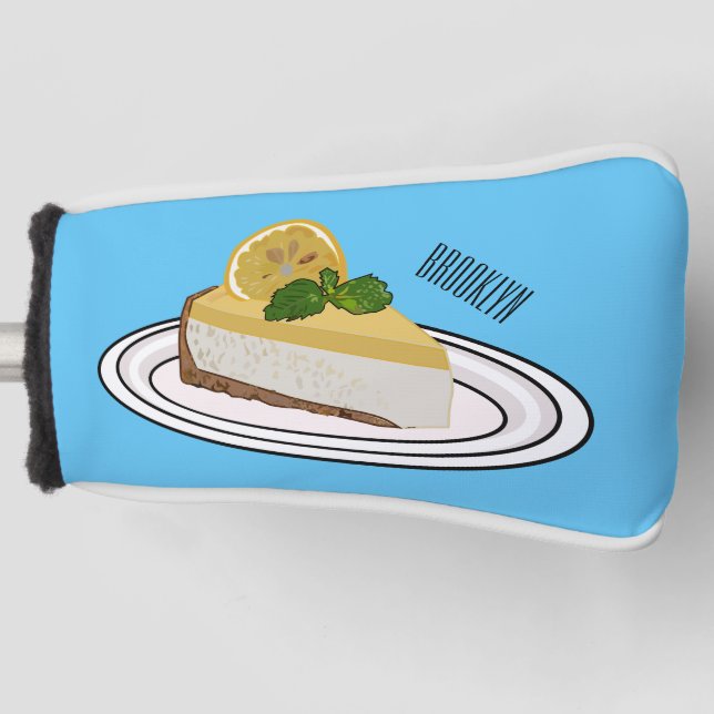 Lemon cheesecake cartoon illustration  golf head cover (Front)
