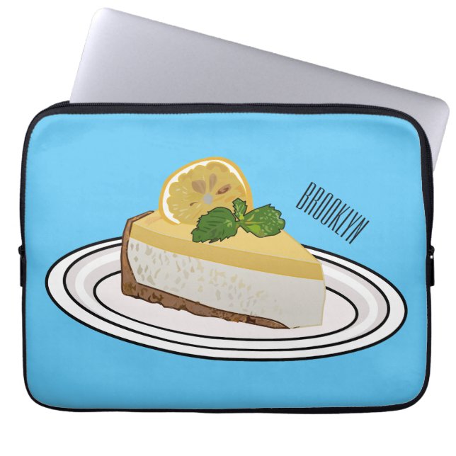 Lemon cheesecake cartoon illustration  laptop sleeve (Front)