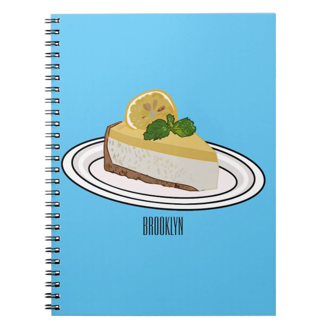 Lemon cheesecake cartoon illustration  notebook (Front)