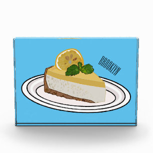 Lemon cheesecake cartoon illustration  photo block