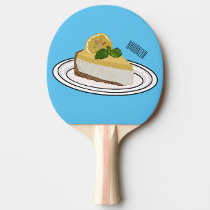 Lemon cheesecake cartoon illustration ping pong paddle