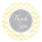 Lemon Chevron Thank You Stickers, round