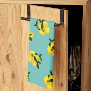 Lemon Chic Aqua Kitchen Towel