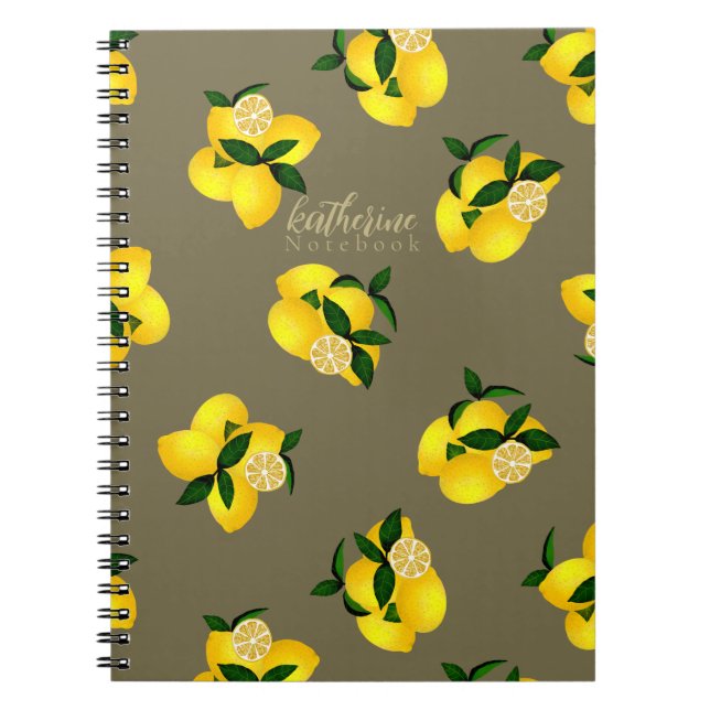 Lemon Chic Design Green Notebook (Front)