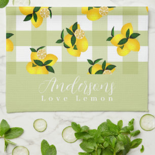 Lemon Chic Green Gingham Kitchen Towel