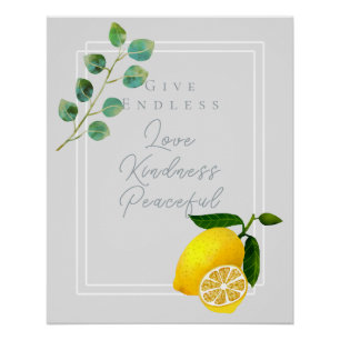 Lemon Chic Grey Glossy Poster