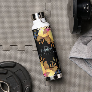 Lemon Chic Monogram Black Water Bottle