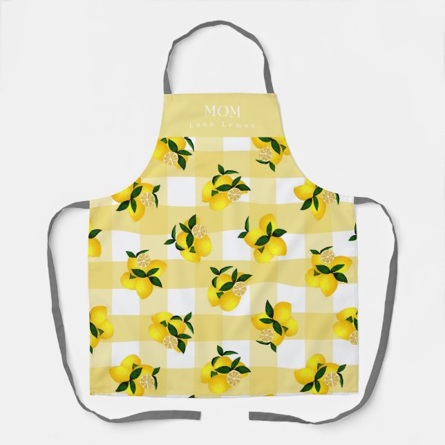 Lemon Chic Yellow Gingham Apron (Front)
