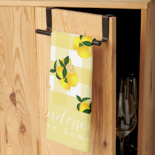 Lemon Chic Yellow Gingham Kitchen Towel