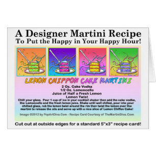 Lemon Chiffon Cake Martini Recipe Greeting Card