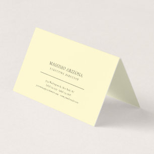Lemon Chiffon Color Minimalist Plain Premium Linen Business Card