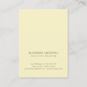 Lemon Chiffon Color Minimalist Plain Premium Linen Business Card