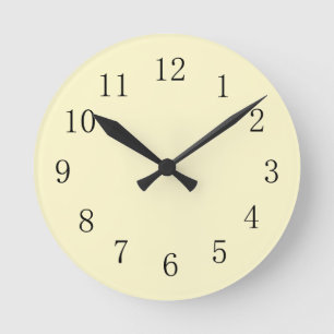 Lemon Chiffon Pastel Yellow Kitchen Wall Clock