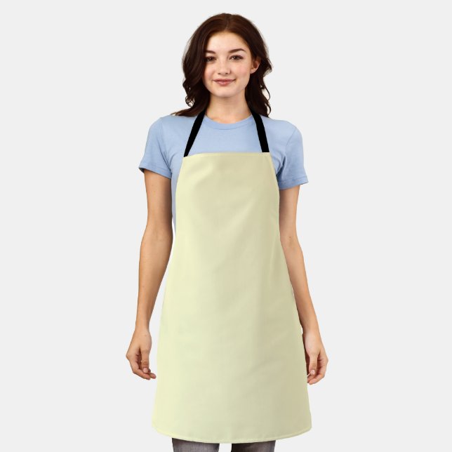 Lemon Chiffon Solid Colour Apron (Worn)