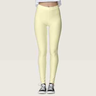 Lemon Chiffon Solid Colour Customize It Leggings