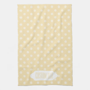 Lemon chiffon yellow polks dots kitchen towel