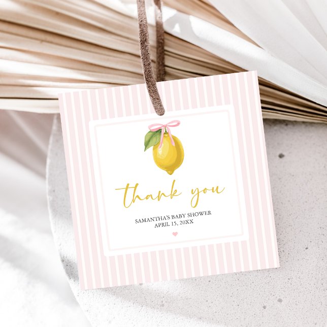 Lemon Ciao Baby Shower Favour Tags (Lemon Ciao Baby Shower Favor Tags)