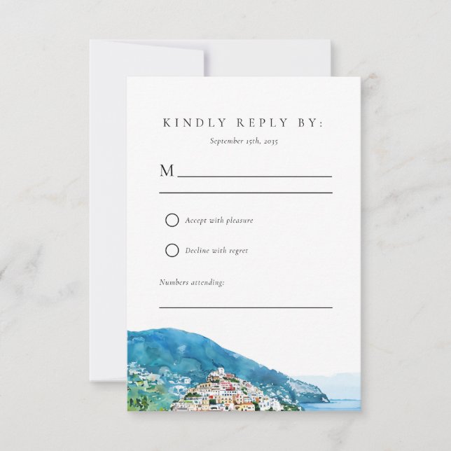 Lemon Citrus Amalfi Coast Wedding RSVP (Front)