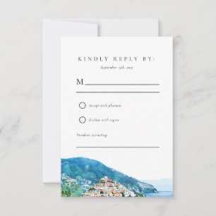 Lemon Citrus Amalfi Coast Wedding RSVP Card