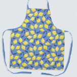 Lemon Citrus Apron<br><div class="desc">Pretty watercolor lemon pattern on a blue background for a summer shot of visual Vitamin C. Original art by Nic Squirrell.</div>