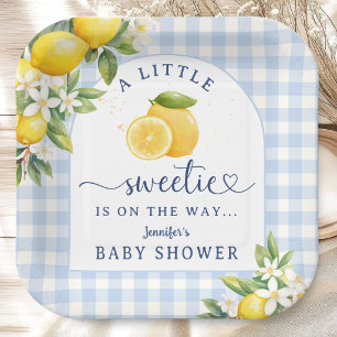 Lemon Citrus Baby Shower Boy Paper Plate