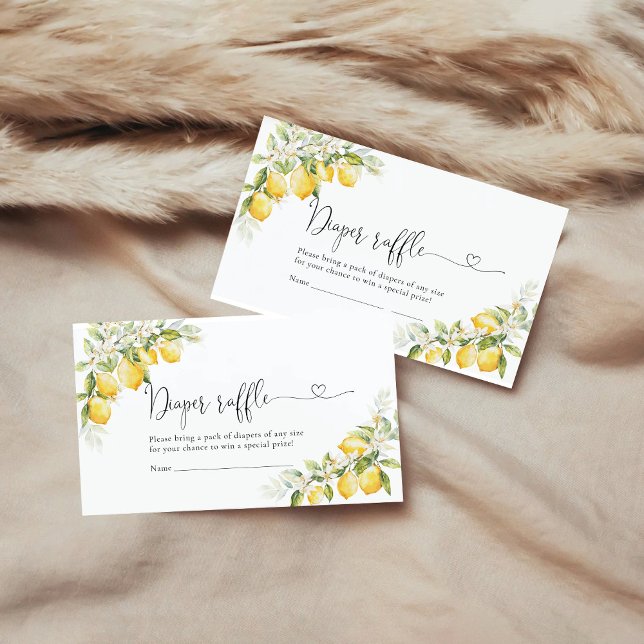 Lemon Citrus Baby Shower Diaper Raffle Card (Creator Uploaded)